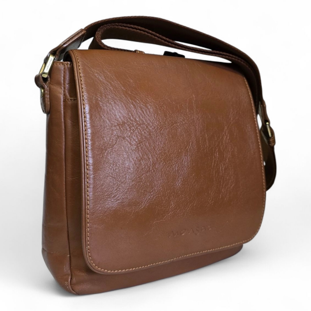 Monsac Men's Leather Crossbody Bag